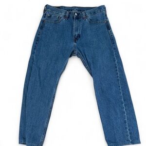 Levi’s 505 Regular Fit Straight Leg Jeans Blue Denim Men’s 34x25 Hemmed